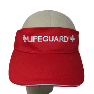Lifeguard Brand Men's Strapback Hat Red Adjustable Embroidered Logo W/Tags